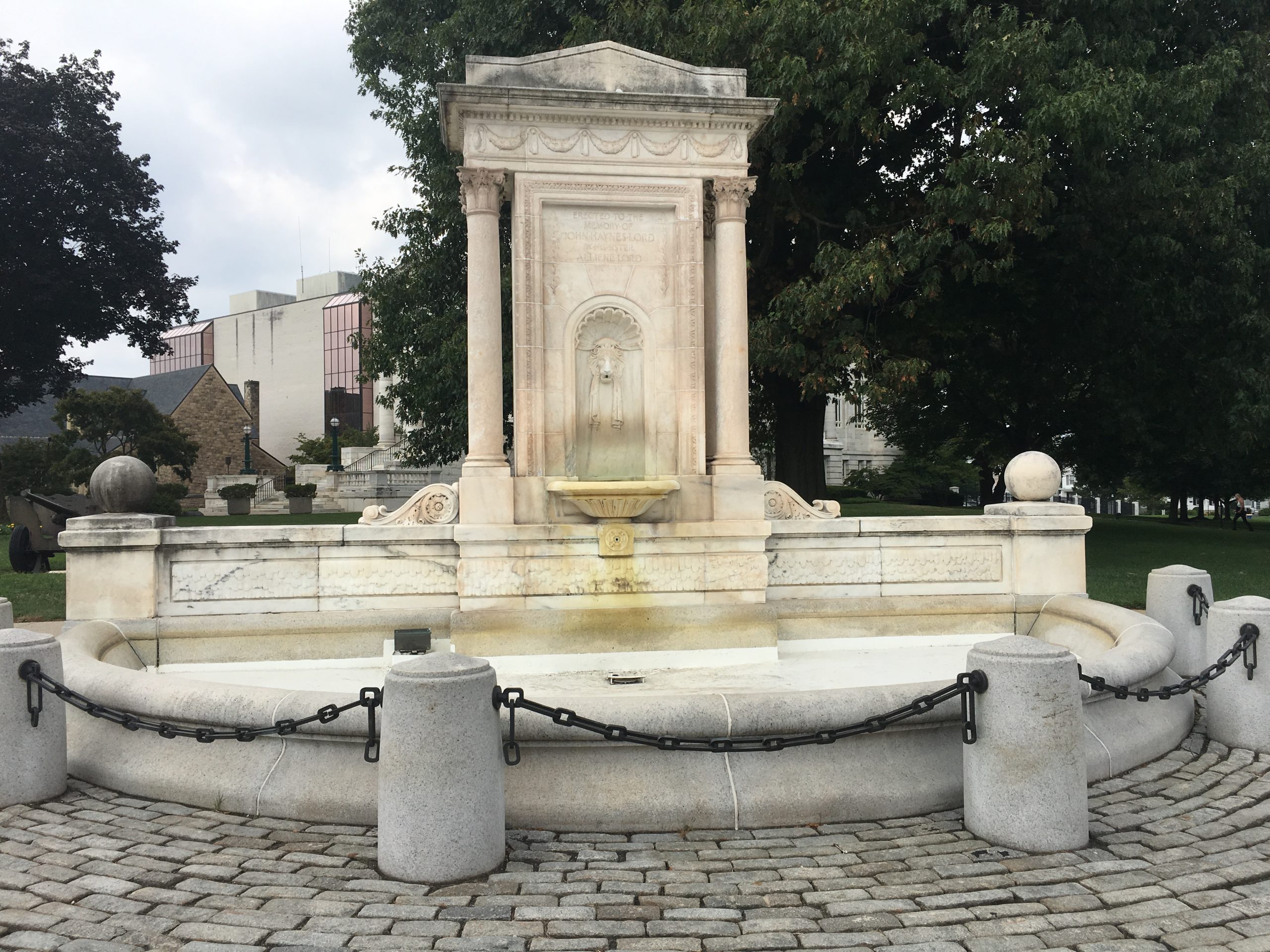 Somerset County Courthouse Green fountain in Somerville NJ - the historic county seat
